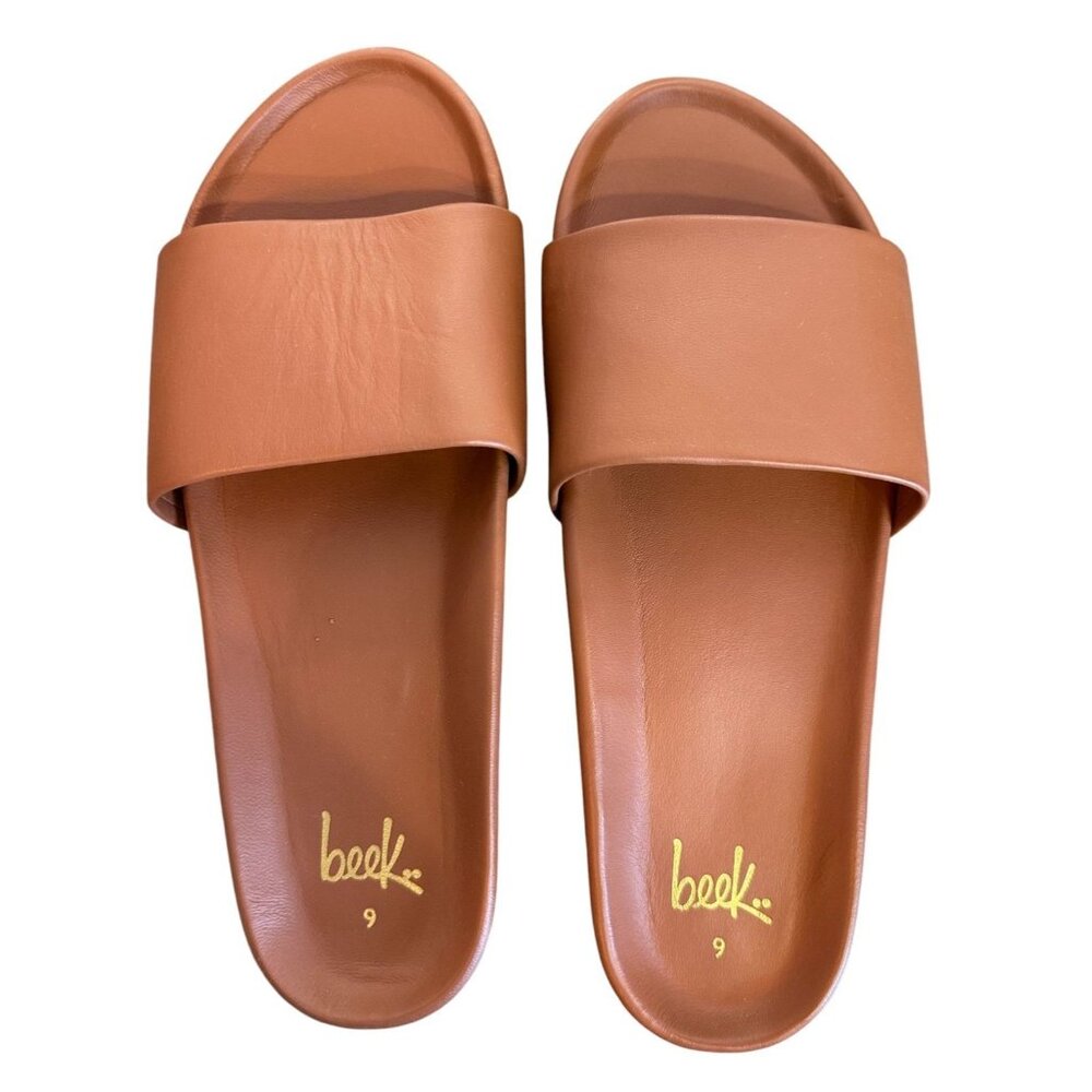 NWB Beek Gallito Leather Slide Sandal Classic Tan Sizes 8, 9 - Picture 3 of 8